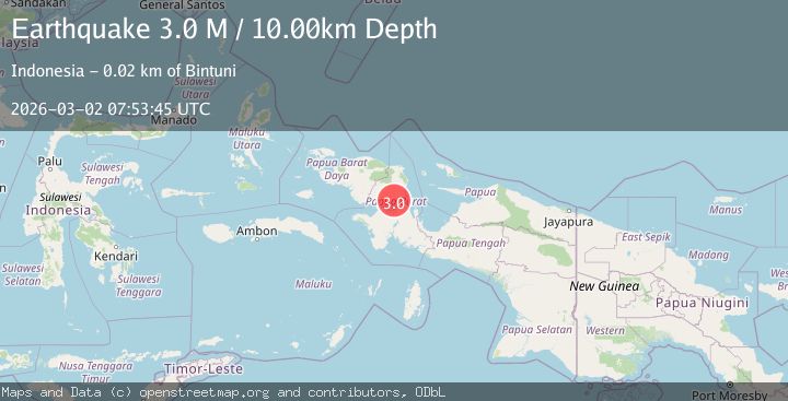 Map of West Papua Region, Indonesia
