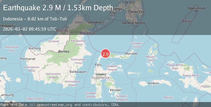 Map of Minahassa Peninsula, Sulawesi