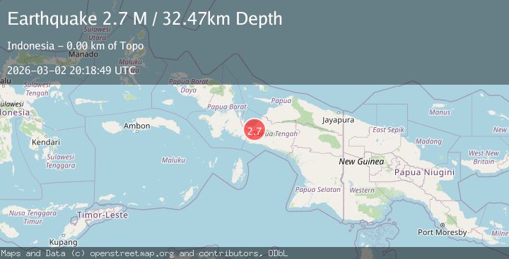 Map of West Papua Region, Indonesia