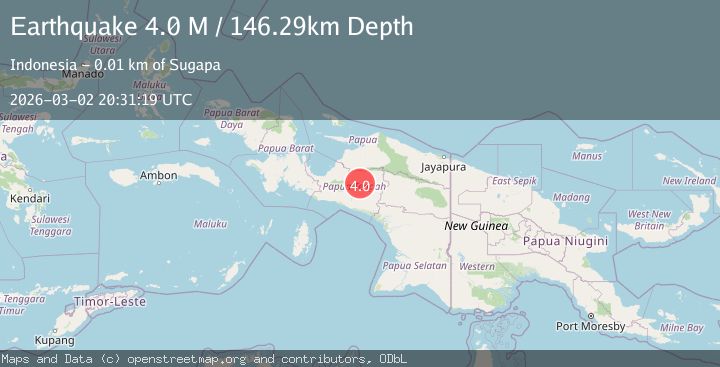 Map of West Papua Region, Indonesia