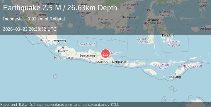 Map of Java, Indonesia