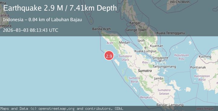 Map of Northern Sumatra, Indonesia