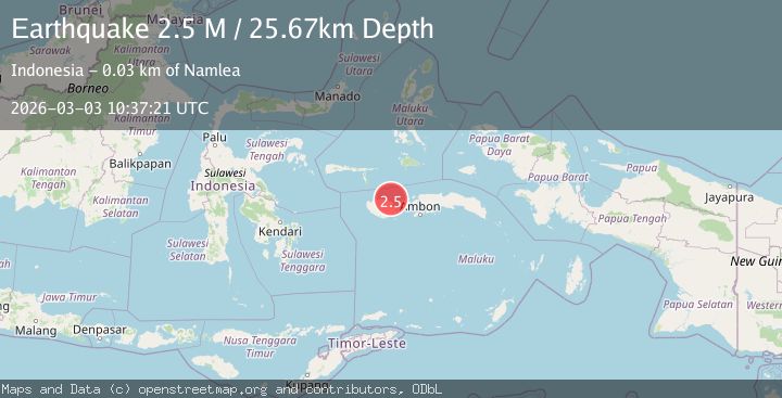Map of Seram, Indonesia
