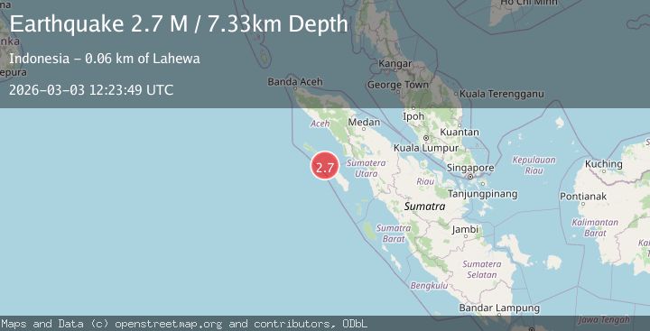 Map of Off West Coast of Northern Sumatra