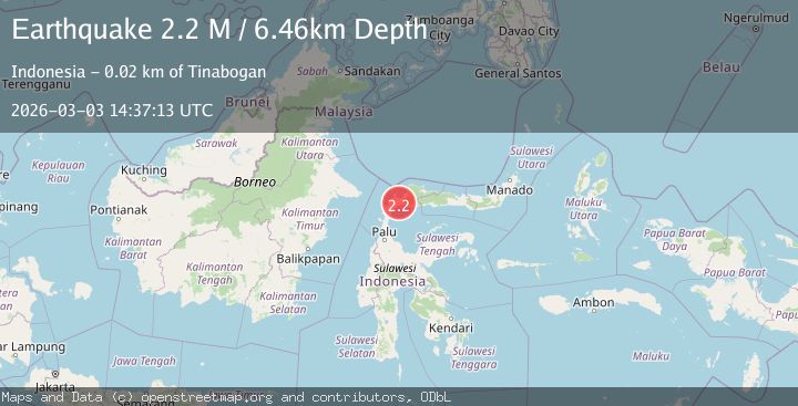 Map of Minahassa Peninsula, Sulawesi