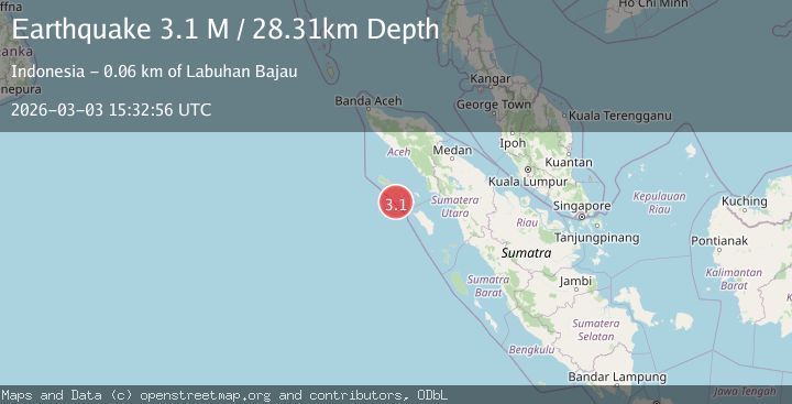 Map of Off West Coast of Northern Sumatra