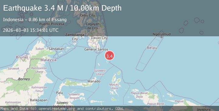 Map of Talaud Islands, Indonesia