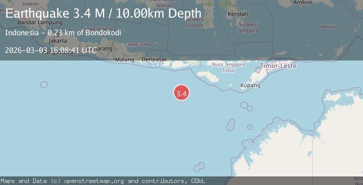 Map of South of Sumbawa, Indonesia