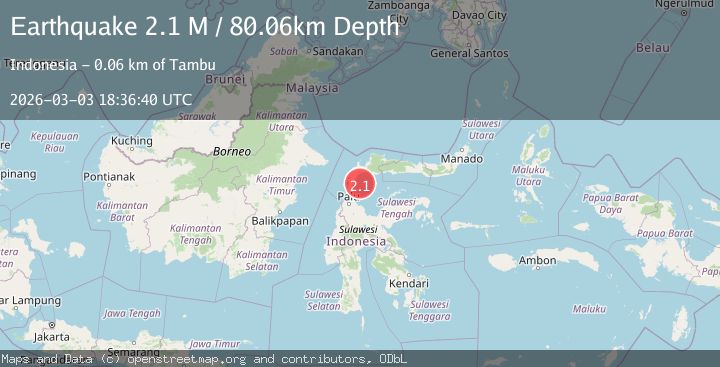 Map of Minahassa Peninsula, Sulawesi