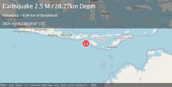 Map of Sumbawa Region, Indonesia