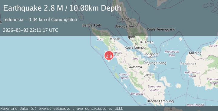 Map of Northern Sumatra, Indonesia
