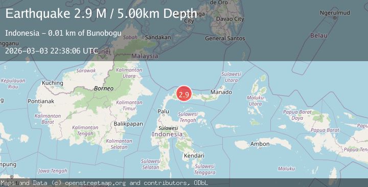 Map of Minahassa Peninsula, Sulawesi