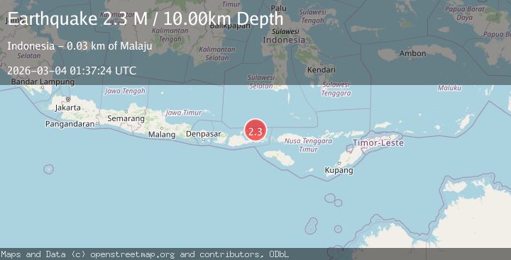 Map of Sumbawa Region, Indonesia
