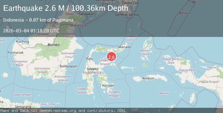 Map of Minahassa Peninsula, Sulawesi