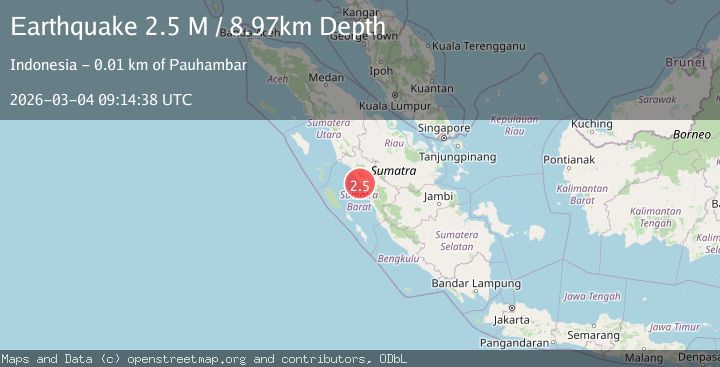 Map of Southern Sumatra, Indonesia