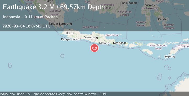Map of Java, Indonesia