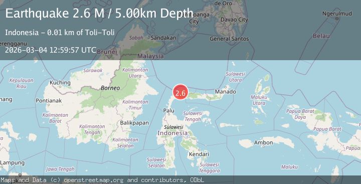 Map of Minahassa Peninsula, Sulawesi