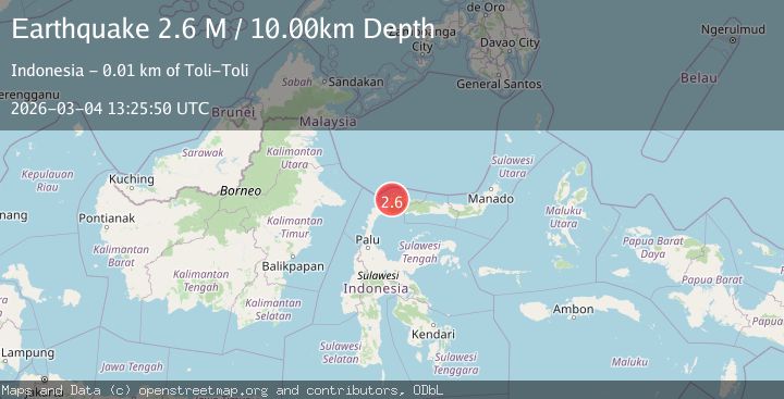 Map of Minahassa Peninsula, Sulawesi