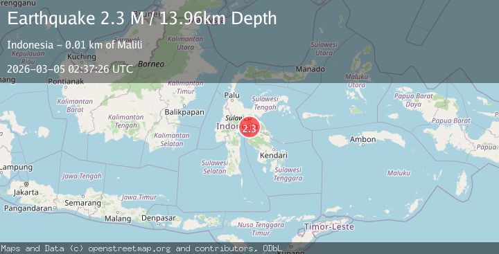 Map of Sulawesi, Indonesia