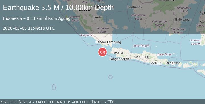 Map of Sunda Strait, Indonesia