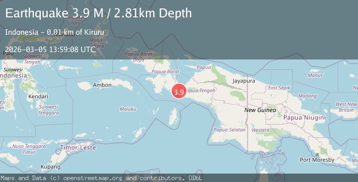 Map of West Papua Region, Indonesia