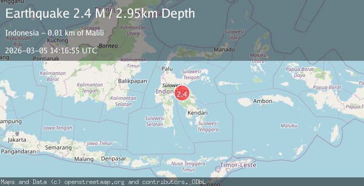 Map of Sulawesi, Indonesia