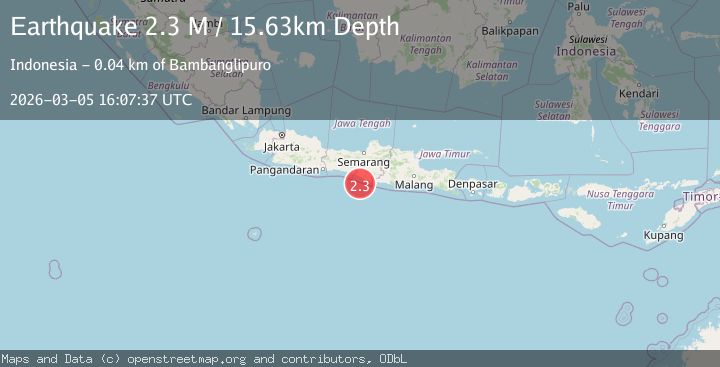 Map of Java, Indonesia