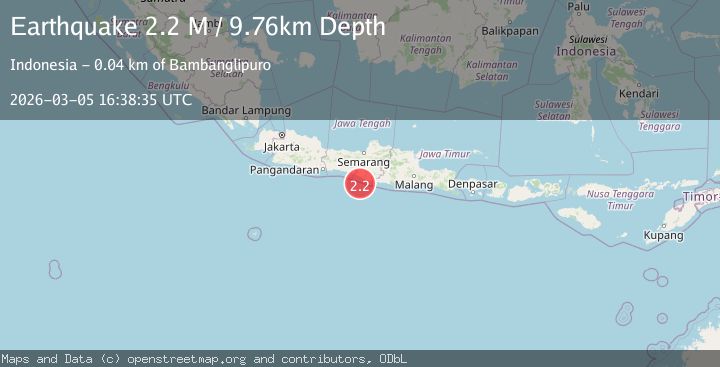 Map of Java, Indonesia