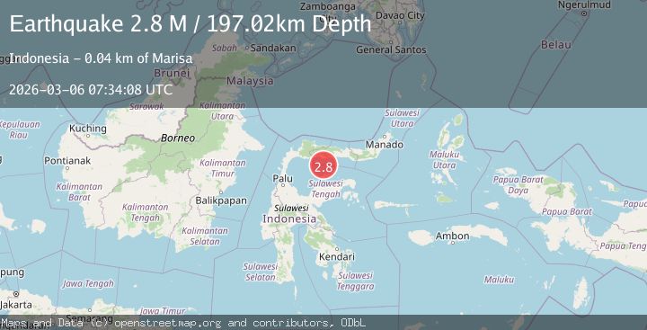 Map of Minahassa Peninsula, Sulawesi