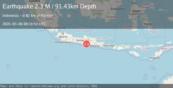Map of Java, Indonesia