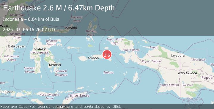 Map of Seram, Indonesia