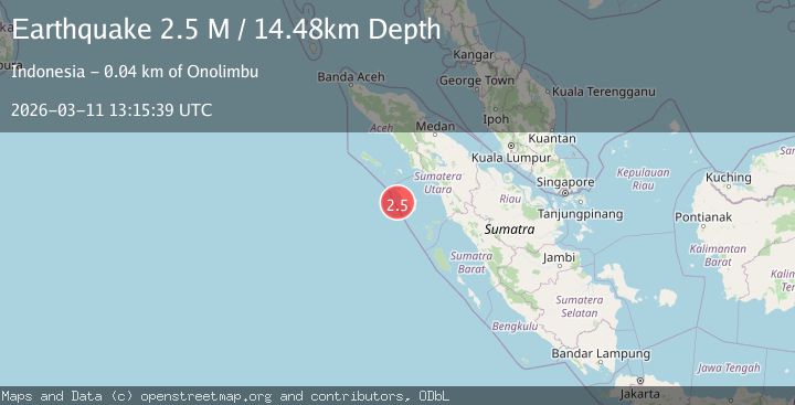 Map of Northern Sumatra, Indonesia