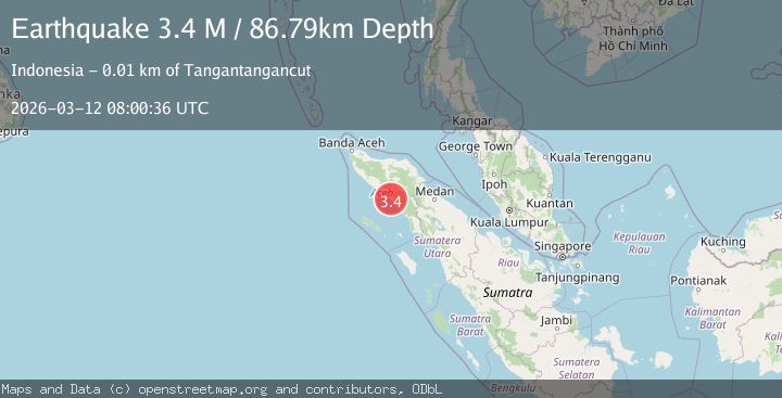 Map of Northern Sumatra, Indonesia