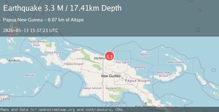 Map of Near North Coast of Papua New Guinea