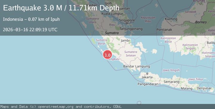 Map of Southern Sumatra, Indonesia