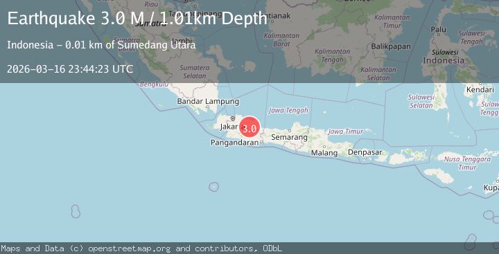 Map of Java, Indonesia