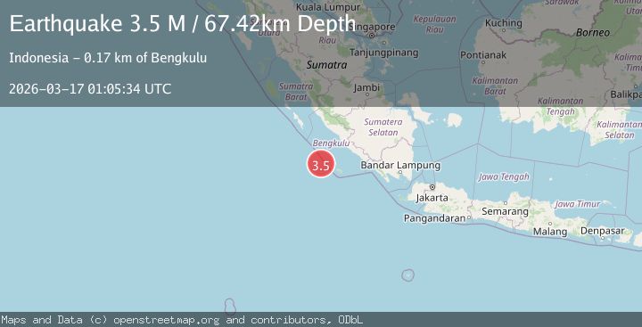Map of Southwest of Sumatra, Indonesia