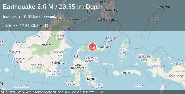 Map of Minahassa Peninsula, Sulawesi