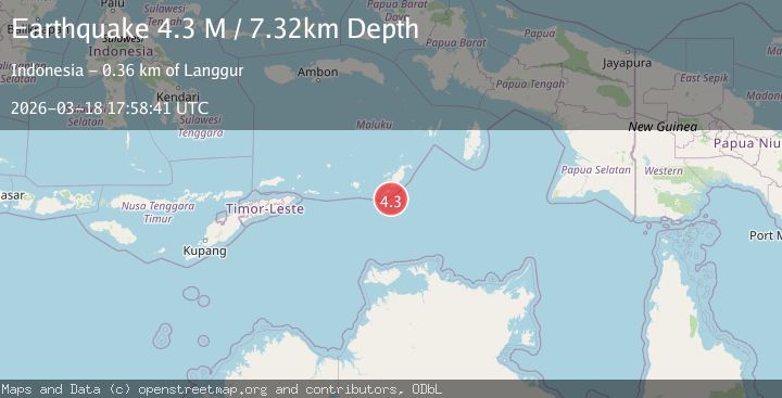 Map of Tanimbar Islands Region, Indonesia
