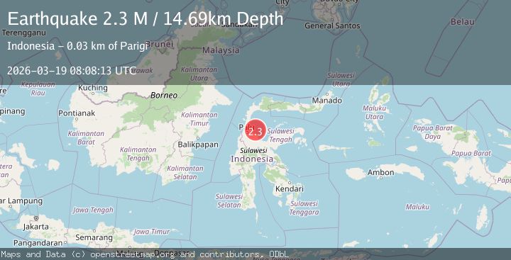 Map of Minahassa Peninsula, Sulawesi
