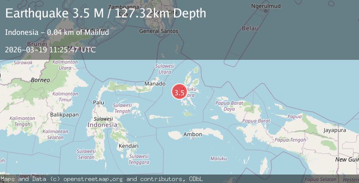 Map of Halmahera, Indonesia