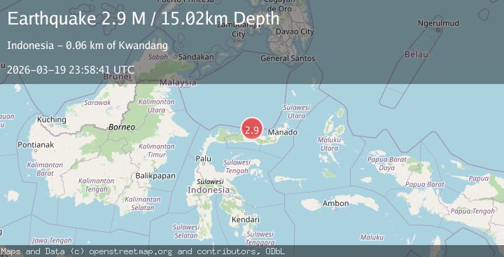 Map of Minahassa Peninsula, Sulawesi