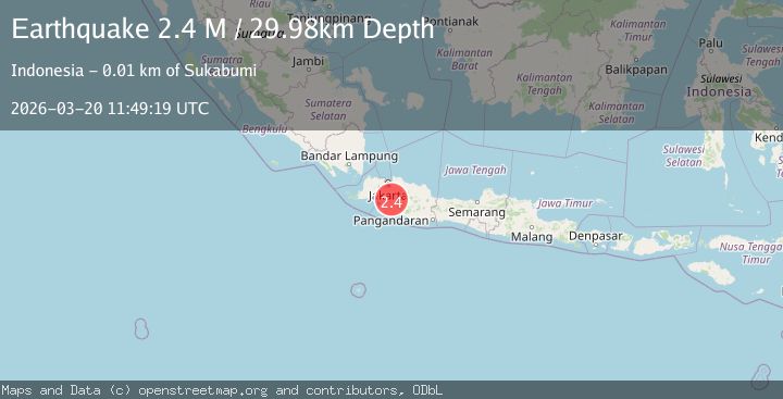 Map of Java, Indonesia