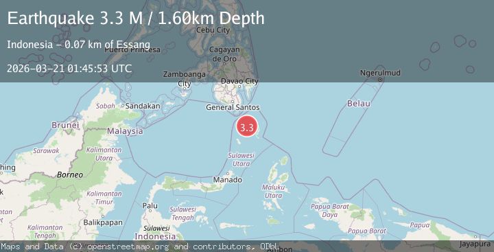 Map of Talaud Islands, Indonesia