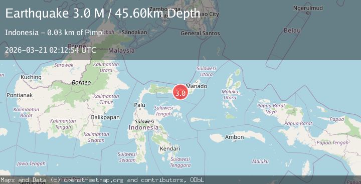 Map of Minahassa Peninsula, Sulawesi
