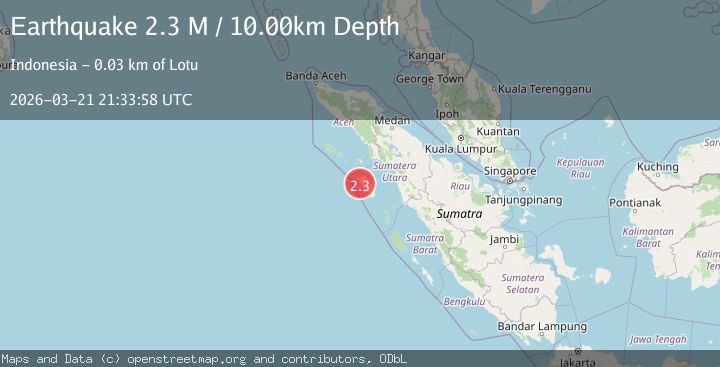 Map of Northern Sumatra, Indonesia
