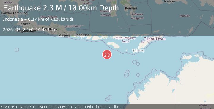 Map of South of Sumbawa, Indonesia