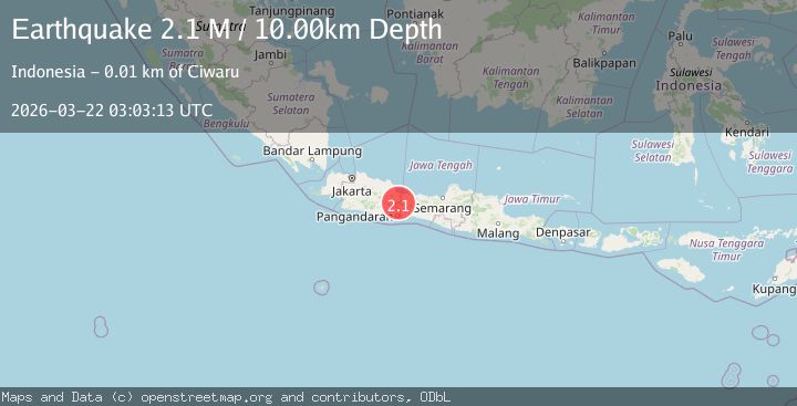Map of Java, Indonesia