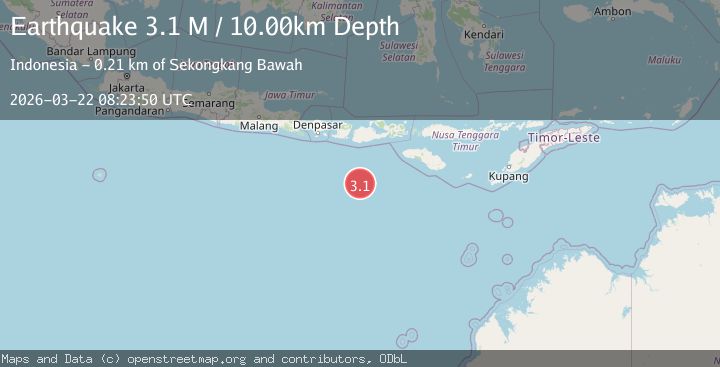 Map of South of Sumbawa, Indonesia