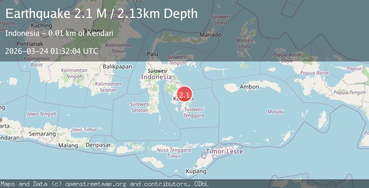 Map of Sulawesi, Indonesia